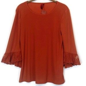 Love Scarlett Red Scoop Neck Blouse NWT